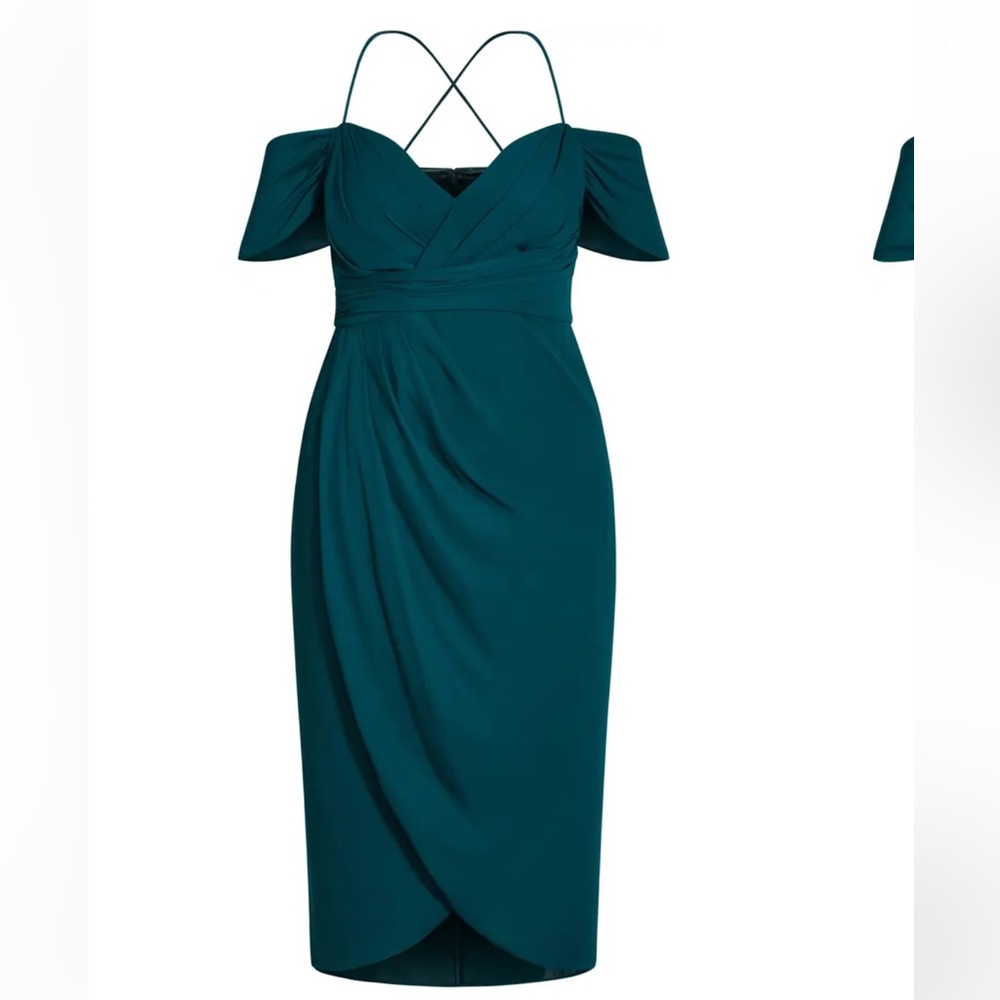 City Chic Women's MAXI ENTWINE Emerald Green plus Size M/18